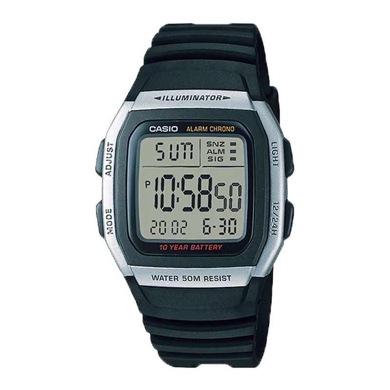 【CASIO】W-96H 系列 10年電力經典造型電子錶/男女通用/學生錶/35mm/公司貨【第一鐘錶】