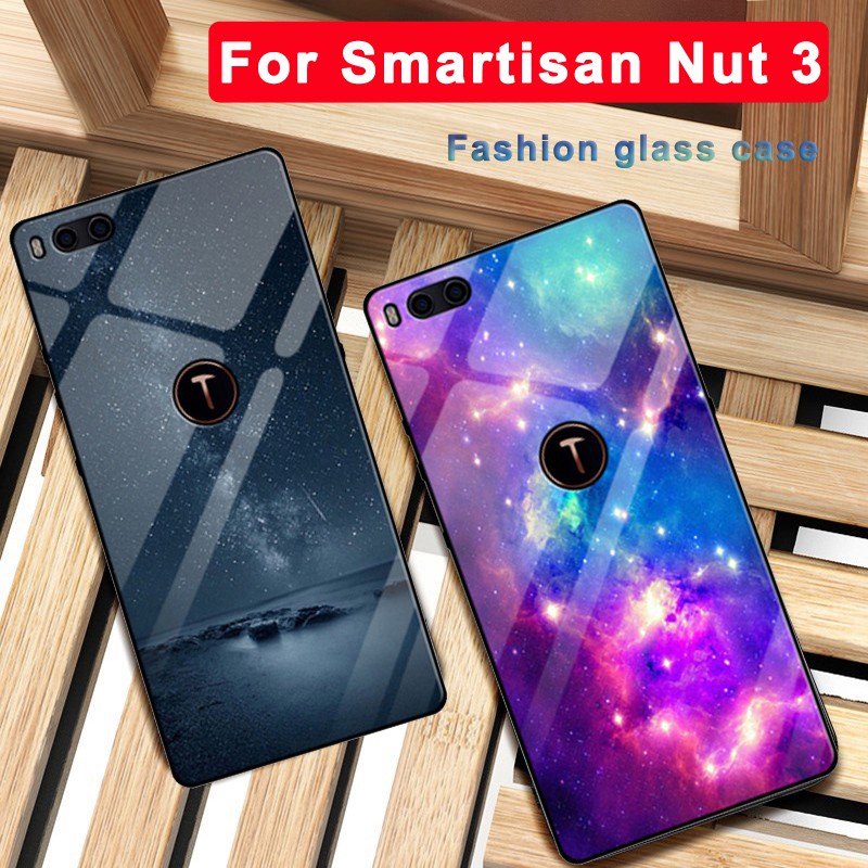 適用於 Smartisan Nut 3 case OC105 OC106 Starry 鋼化玻璃硬殼保護套