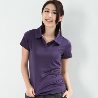 女款排汗POLO衫 CoolMax 吸濕快乾 機能涼感 舒適運動 紫色
