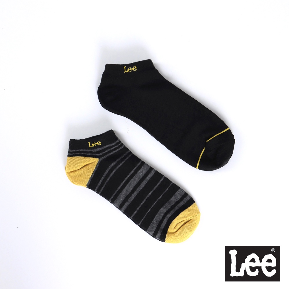 Lee 兩件包棉質短襪 男女通用 Modern LL170386 黑黃+條紋K11 藍紅+條紋6QW