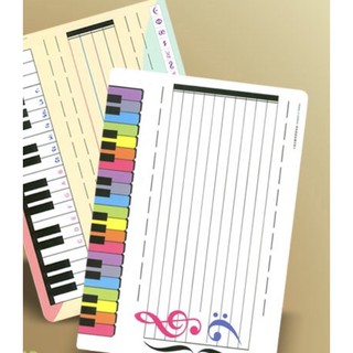 Image of 「可愛樂器舖」可寫式五線譜小白板 鍵盤彩色音樂圖案墊板