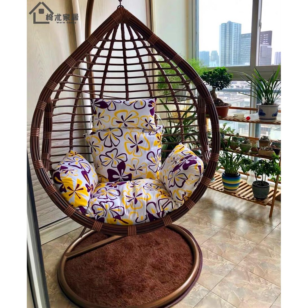 吊籃藤椅 搖椅 搖籃吊籃藤椅吊椅家用吊床陽臺秋千懶人臥室掉椅子室內休閑雙人搖籃椅 椅朮家居 蝦皮購物