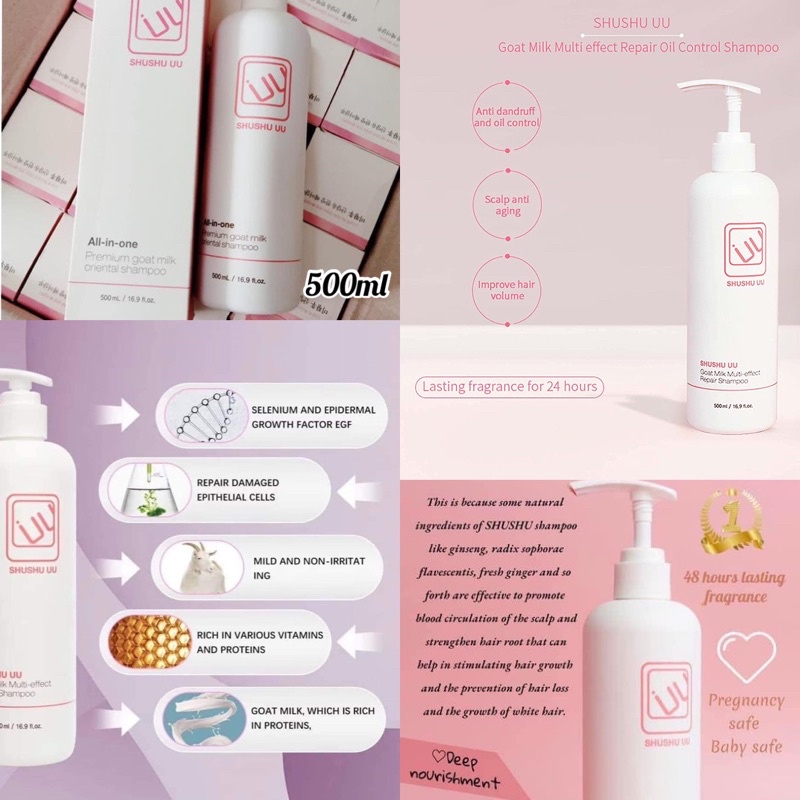 [KoreanFab] SHUSHU UU All-in-One Premium Goat Milk Shampoo | 蝦皮購物