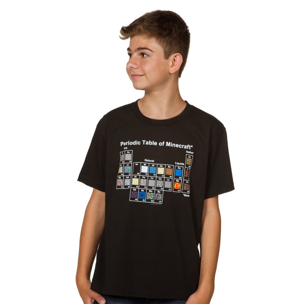 Minecraft 我的世界 麥塊 當個創世神 元素週期表 青少年 兒童  短袖 t 恤 短袖t恤 t恤 潮t [現貨]