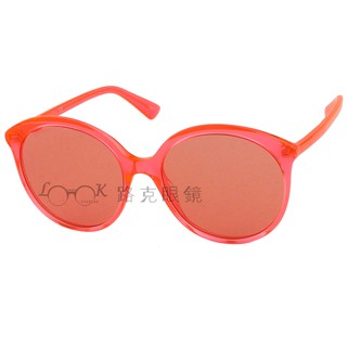 【LOOK路克眼鏡】Gucci 古馳 太陽眼鏡 粉橘 膠框 圓 GG0257S 006
