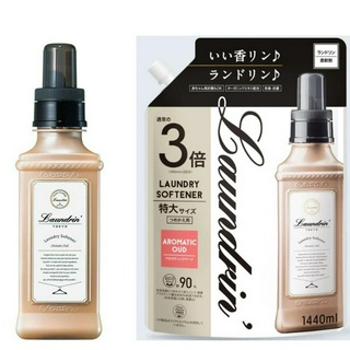 新品上市!日本Laundrin'《朗德林》香水柔軟精3倍補充包--木質香氛1440ML