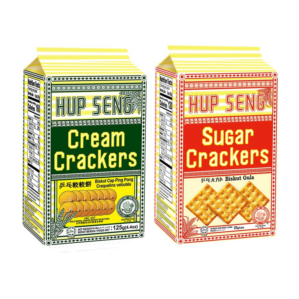 馬來西亞 HUP SENG Crackers 蘇打餅 奶素 乒乓較較餅 乒乓大方卜 125g