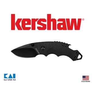 美國Kershaw迷你小折刀Shuffle黑色8Cr13MoV不銹鋼附背夾開瓶器功能【KS8700BLK】