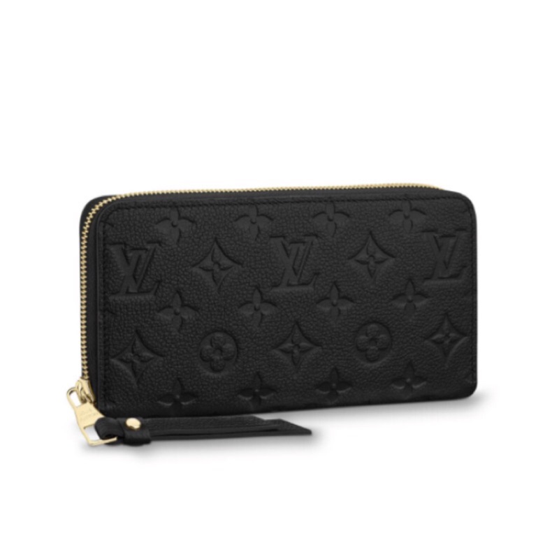 Louis Vuitton Lv 路易威登經典壓紋黑色長夾皮夾m61864 蝦皮購物