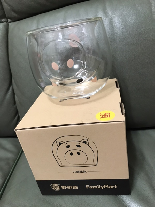 🌟現貨大特價🌟玩具總動員雙層玻璃杯-火腿豬🐷款.雙層玻璃杯-火腿豬款