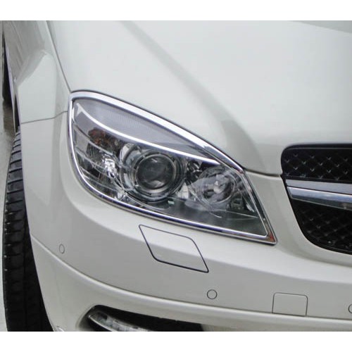 ~圓夢工廠~ Benz W204 Wagon 斜背 C200 C220 C63 2007~2011 鍍鉻車燈框 前燈框