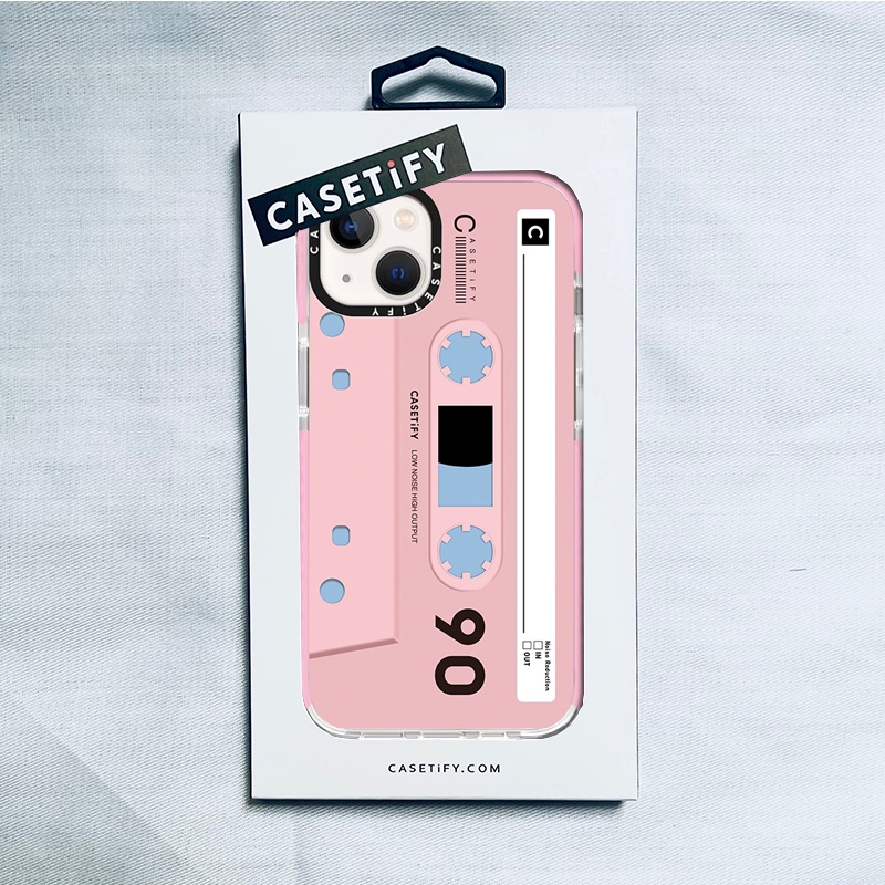 Casetify X 粉色復古膠帶粉色邊緣手機殼 IPhone 13 12 11 Pro MAX Mini XS MAX