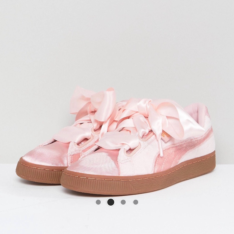PUMA BASKET HEART TRAINERS IN PINK 