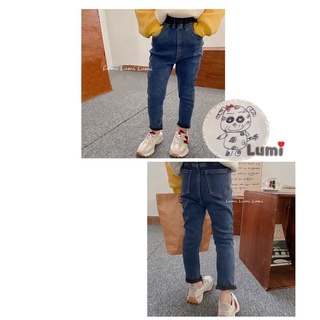 尺寸130 （加絨）現貨  Lumi小鹿米 🍄🍄   有彈性 簡約修身牛仔褲 秋冬 男女寶寶男童女童  A8