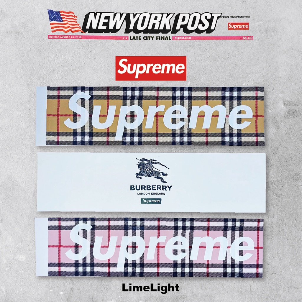 ☆LimeLight☆ 2022 S/S Supreme x Burberry Strike 貼紙 聯名 BOGO