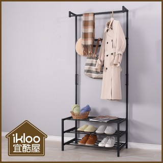 【ikloo】工業風掛衣置物架衣物 收納架 鞋架