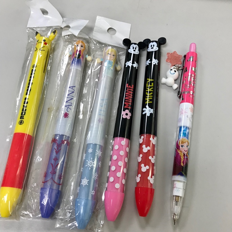 日本 迪士尼 日本帶回 雙色筆 自動鉛筆 皮卡丘 冰雪奇緣 米奇米妮