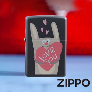 ZIPPO 擁抱愛情防風打火機 特別設計 CI413441 黑色啞漆 成像技術 LOVE YOU 甜蜜氣息 終身保固