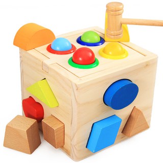 敲球智力盒形狀配對盒 積木 兒童益智玩具 顏色認知 形狀認知 敲球 幼兒學習 手眼協調⚠️內文說明要詳看