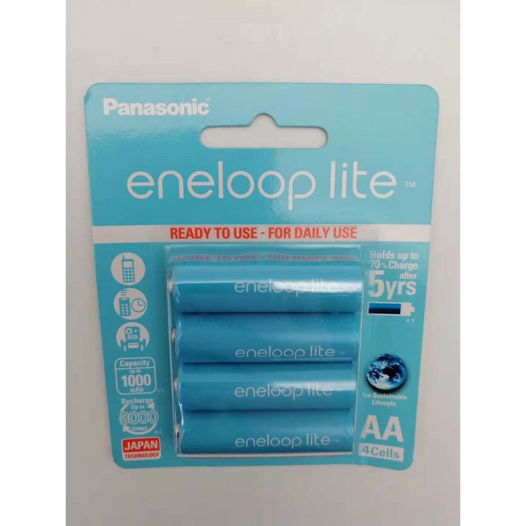 Panasonic國際牌  eneloop lite低自放電鎳氫充電電池3號4入