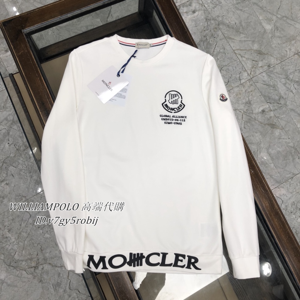 實拍 MONCLER 蒙口 2021ss經典刺繡logo長袖T恤 圓領套頭衛衣 休閒衛衣 男女同款大學T 運動衫 上衣