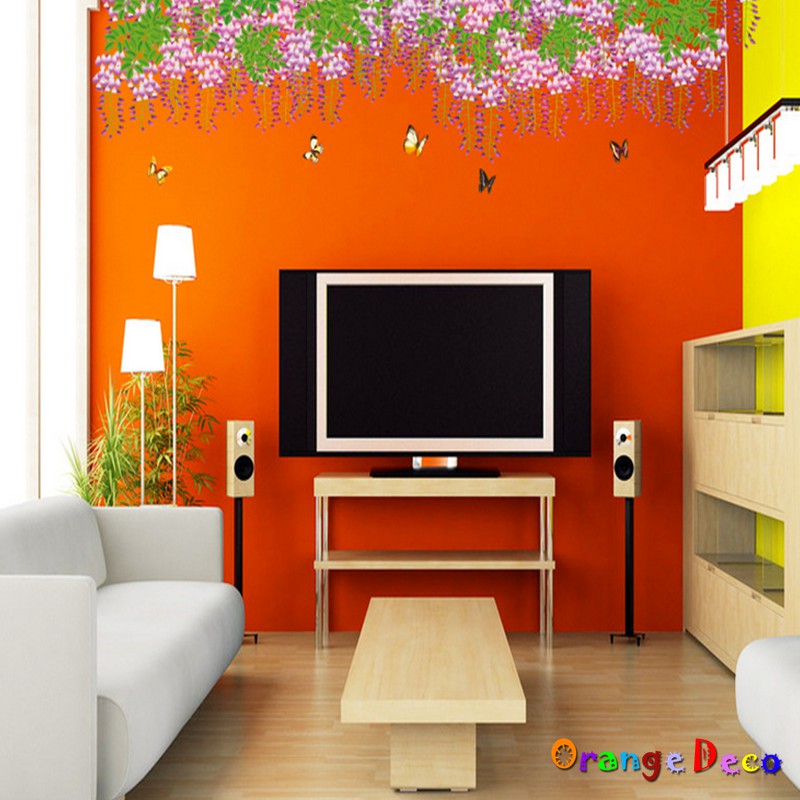 【橘果設計】中國風孔雀羽裳 壁貼 牆貼 壁紙 DIY組合裝飾佈置