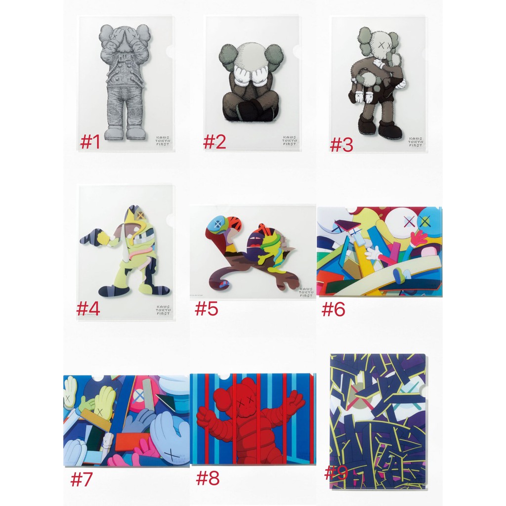 KAWS TOKYO FIRST 限定 クリアファイル A4サイズ 2枚組×3 - クリアファイル