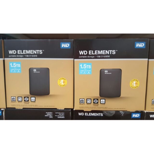 WD 2.5 吋 行動硬碟 Elements 1.5TB 隨身硬碟