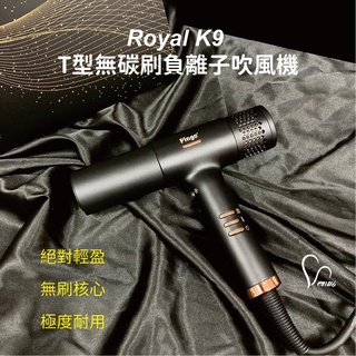 【維娜絲專業髮品】 PINGO 台灣品工 Royal K9 T型無碳刷負離子吹風機
