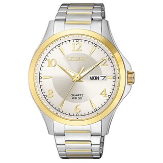 CITIZEN 星辰錶 BF2005-54A PAIR系列 經典雅痞石英腕錶 /金x銀 43mm