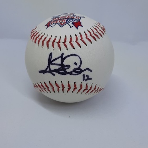 MLB傳奇球星Steve Finley 親筆芬利簽名球_附贈球盒 2015年 MLB Baseball Park