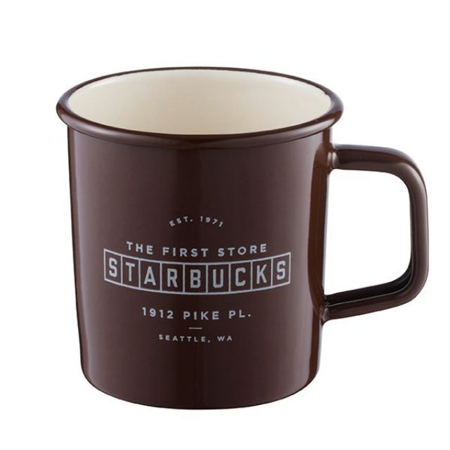 星巴克 復古品牌琺瑯杯 starbucks 咖啡豆/咖啡色
