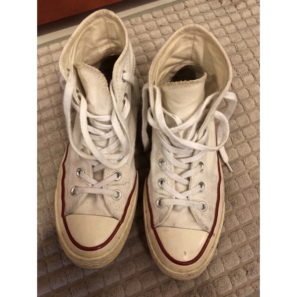 CONVERSE 70’黑標白色高筒