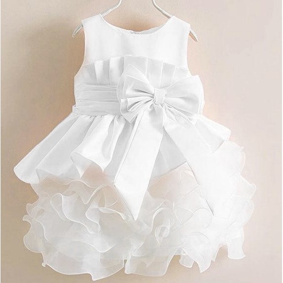白色蝴蝶結華麗蛋糕裙公主禮服110cm/花童禮服/鋼琴音樂會發表週年照寫真沙龍照
