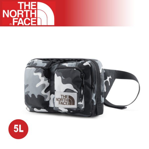 【The North Face 5L 多功能腰包《黑迷彩》】3G8M/KANGA/隨行包/零錢包/臀包/隨身包/悠遊山水
