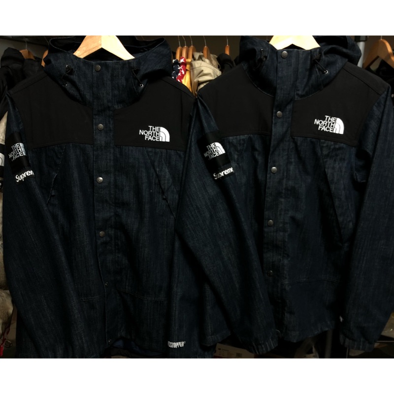 supreme north face denim jacket