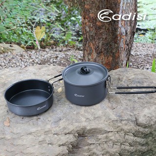 【綠樹蛙戶外】 ADISI 野營煎鍋組 1-2人適用登山野營鍋具組輕量易收納鍋具