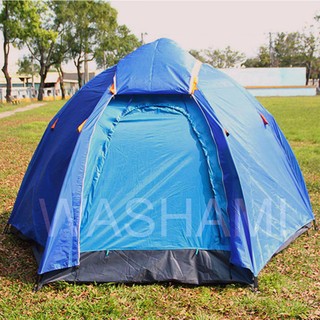 WASHAMl-自動帳篷(6-8人) 加外帳二層可分離 加六角防潮保暖墊