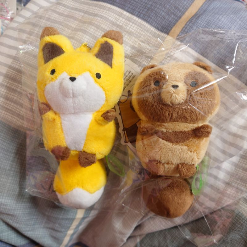 日本 正版 狸貓與狐狸 狐狸和狸貓 玩偶 吊飾 （一對售）