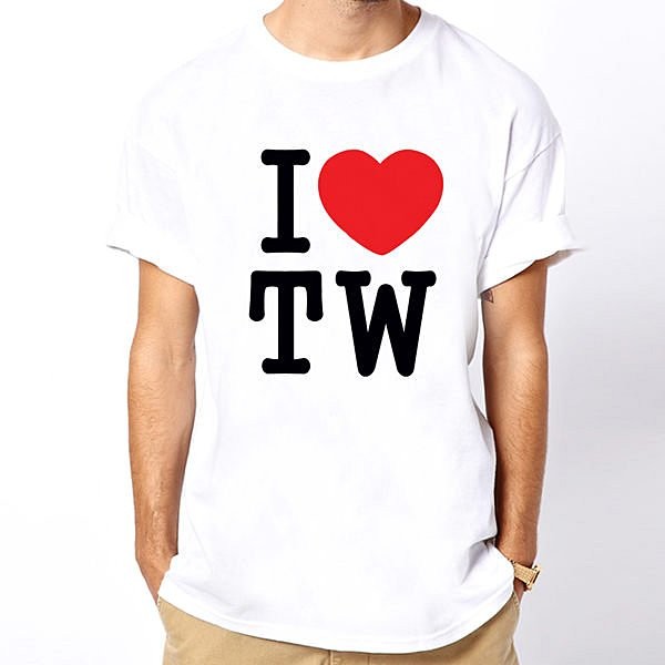 I Love TW 短袖T恤-白色 我愛台灣 390 gildan