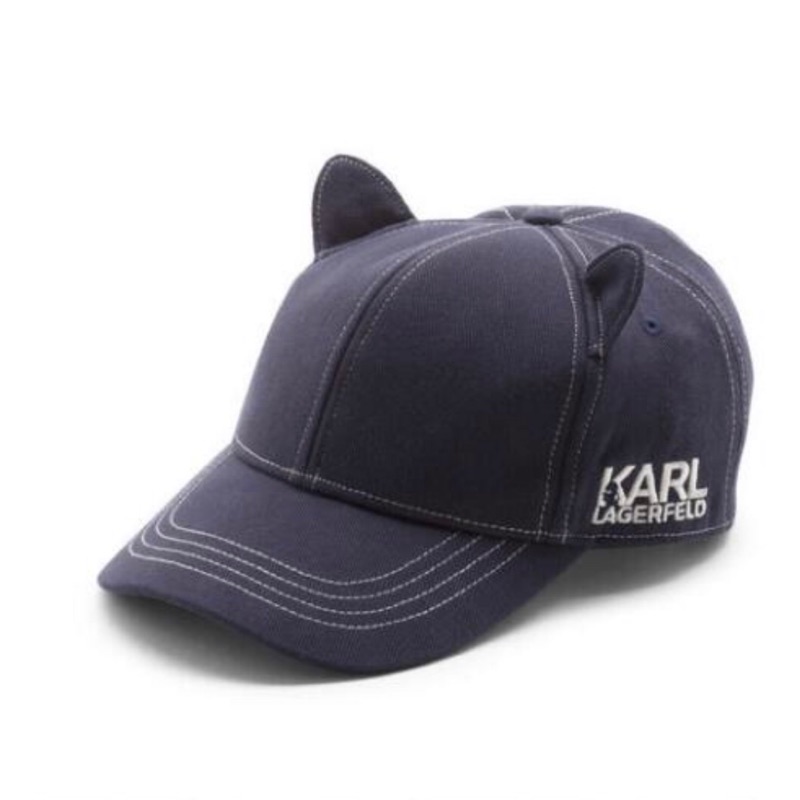Karl Lagerfeld 卡爾牛仔布貓耳棒球帽