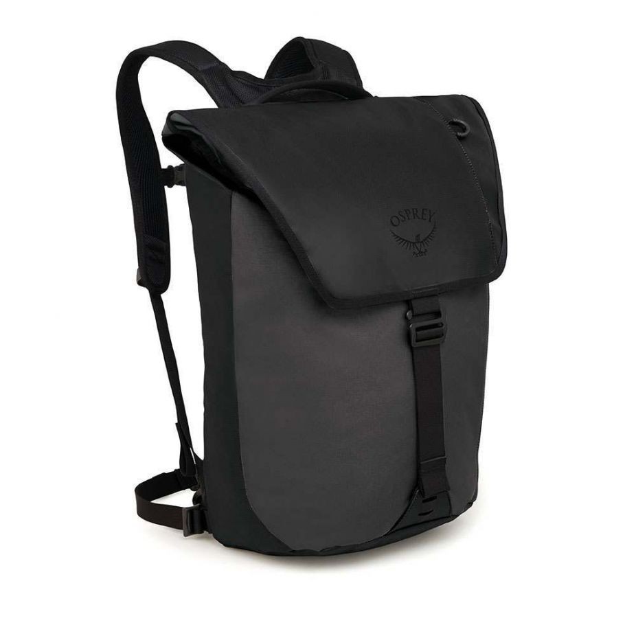 【Osprey】出清特價 Transporter Flap BLACK【20L 黑】多功能後背包 上學背包上班背包電腦包