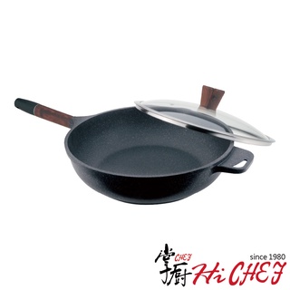 《掌廚HiCHEF》木柄輕量不沾鍋33CM(平底鍋) 電磁爐適用