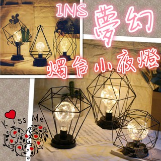 🔥臺灣現貨🔥 INS 夢幻 燭臺小夜燈 鑽石檯燈 LED小夜燈 拍照道具 露營小夜燈 造型燈 情人節禮物 鑽石燈