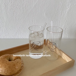 韓國ins超火UMU布丁同款玻璃杯耐熱早餐杯牛奶杯簡約韓系創意水杯