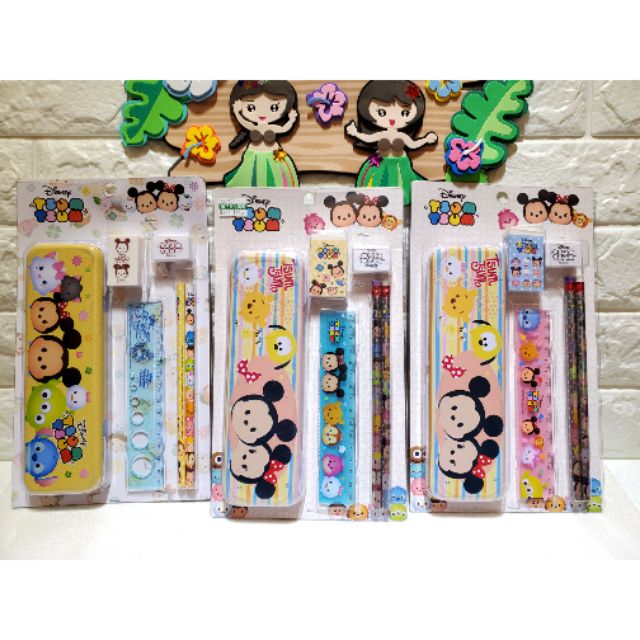 現貨5 8折 正版迪士尼 Tsum Tsum 泡殼文具組 蝦皮購物