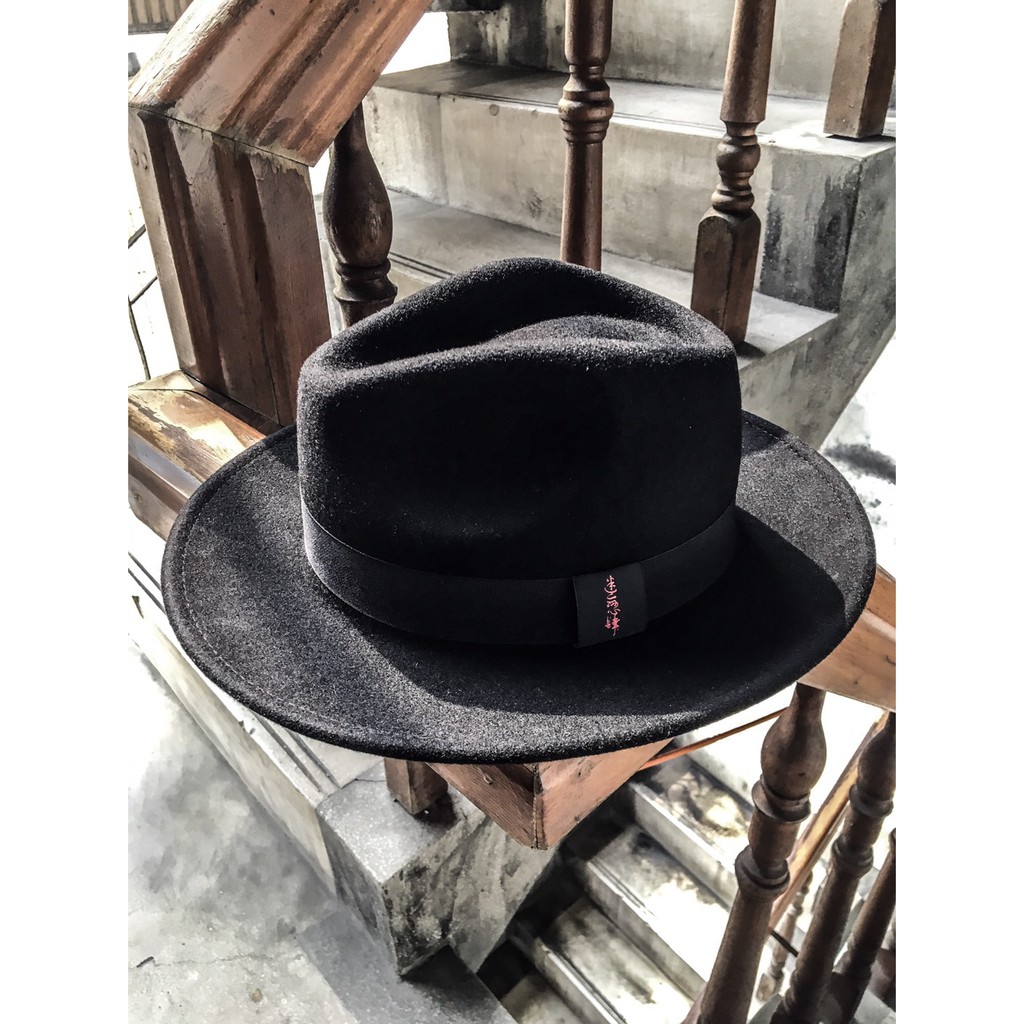 Millionfold-迷戀肆 Fedora Trilby Hats 黑色 品牌紳士帽 羊毛紳士帽 紳士帽 寬帽簷
