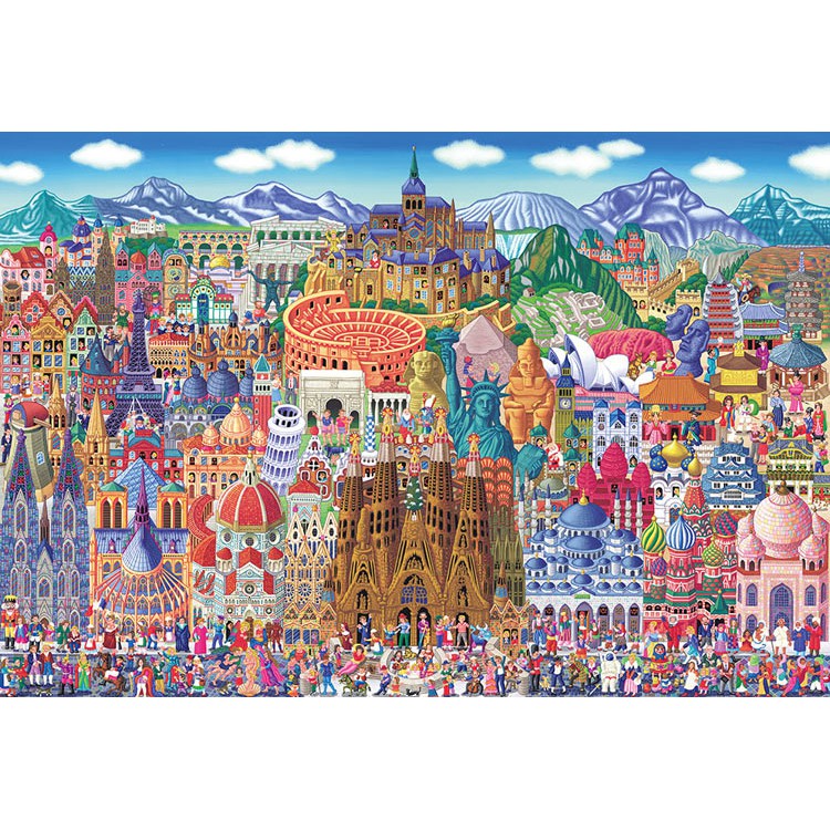 Beverly  田中直樹 世界景點大集合  2000片  拼圖總動員  迷你片  日本進口拼圖