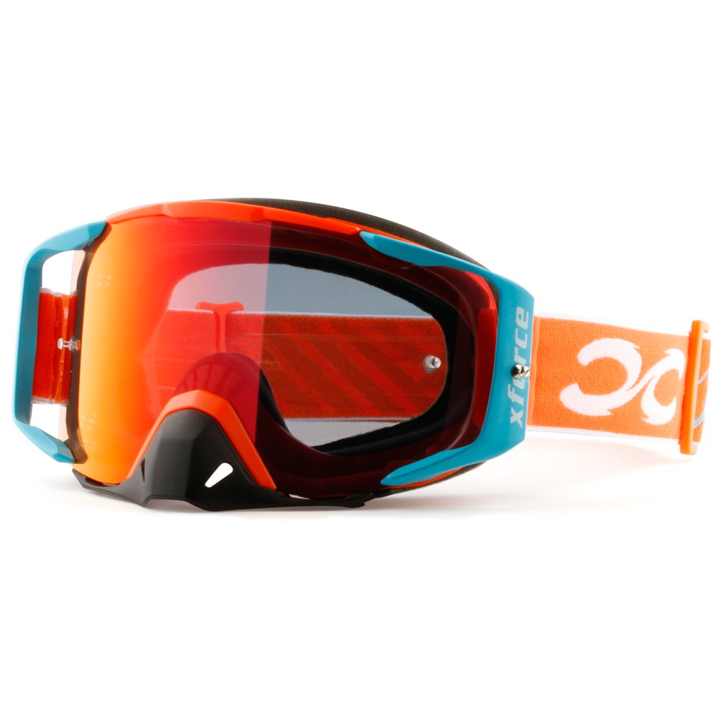 【XFORCE】大刺客XL2.0-橘/藍綠 越野風鏡/騎士安全裝備/GOGGLES/摩托車/腳踏車專業護目鏡