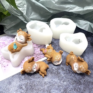 梅花鹿造型矽膠模具萌寵蛋糕巧克力3D立體小鹿食品級矽膠裝飾模具